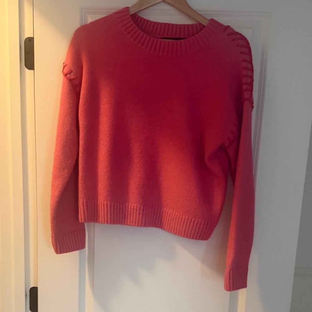 English Factory Coral Crew Neck Sweater